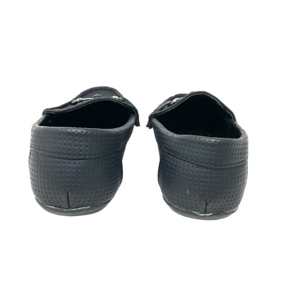 Ket Importa Black Peforated Horsebit Driving Loafers Size 25/ 9 (Little Boy)